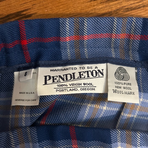 Pendleton Blue and Red Plaid A-Line Skirt - Picture 3 of 6